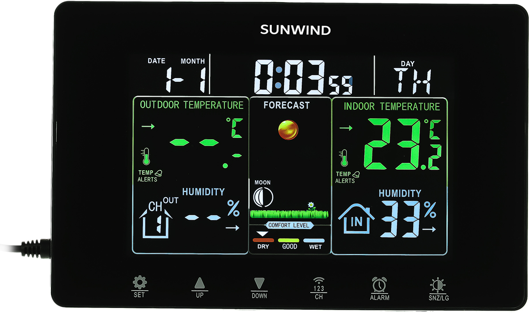 Погодная станция SunWind SW-WSH160-COLOR на сайте производителя Sunwind