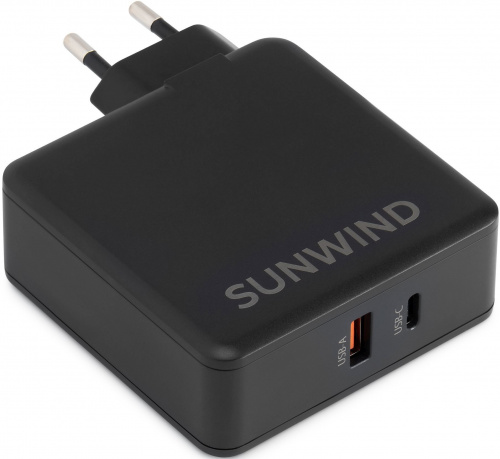 Сетевое зар./устр. SunWind SWWB6 65W 3.25A (PD+QC) USB/USB Type-C универсальное черный (SWWB6H1105BK)